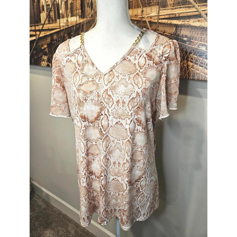 Nwt Adele & May Python Print Top with Chain Detail